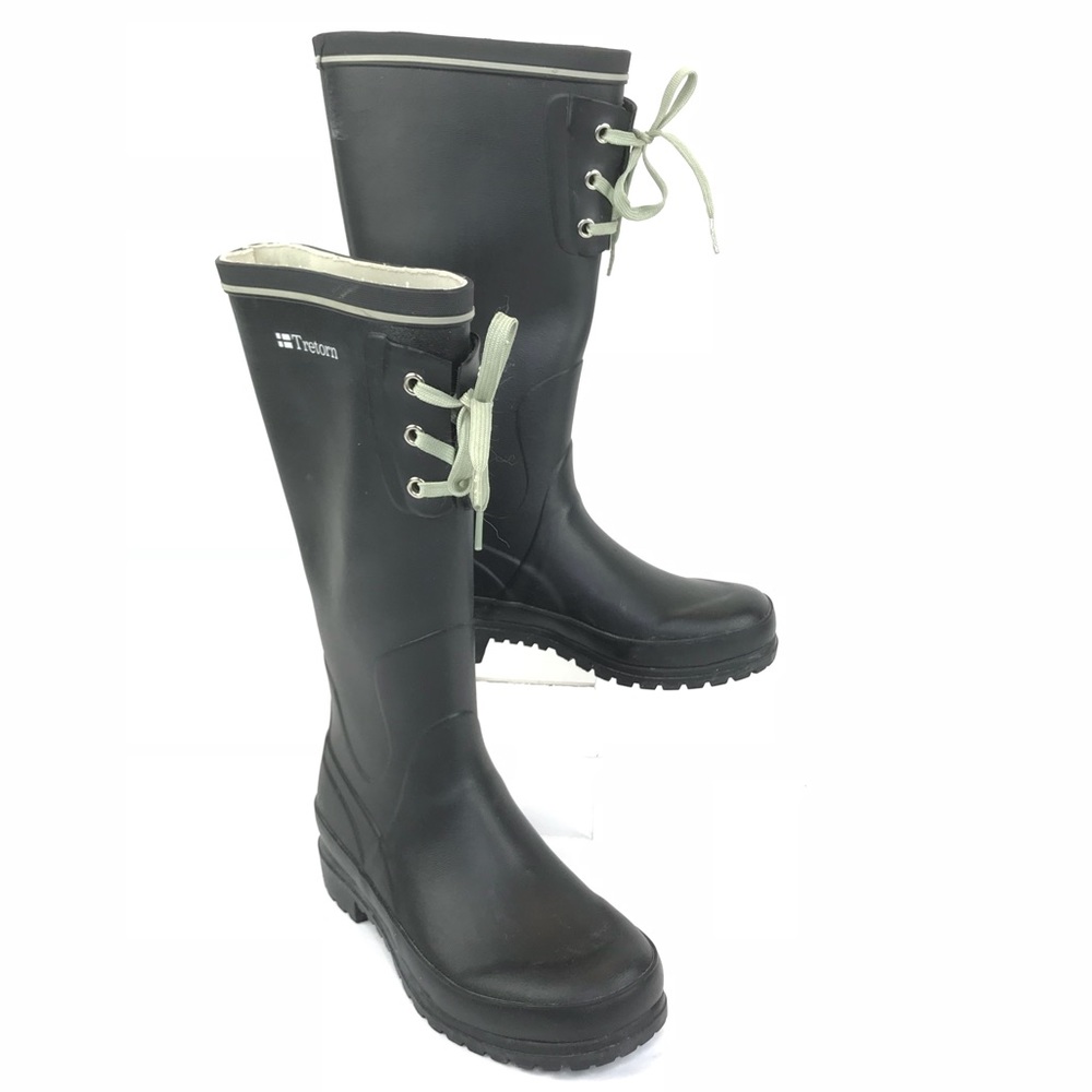 Tretorn Lace Up Rubber Rain Boots 6